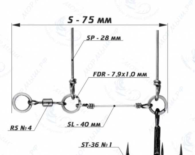 Оснастка стингер для джиг-головки Stinger Eye Jig (S) - изображение 1