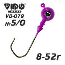 Джиг крашеный ШАР 30гр. (крючок VD-079 №5/0) (3шт.) цвет 06 (фиолетовый)