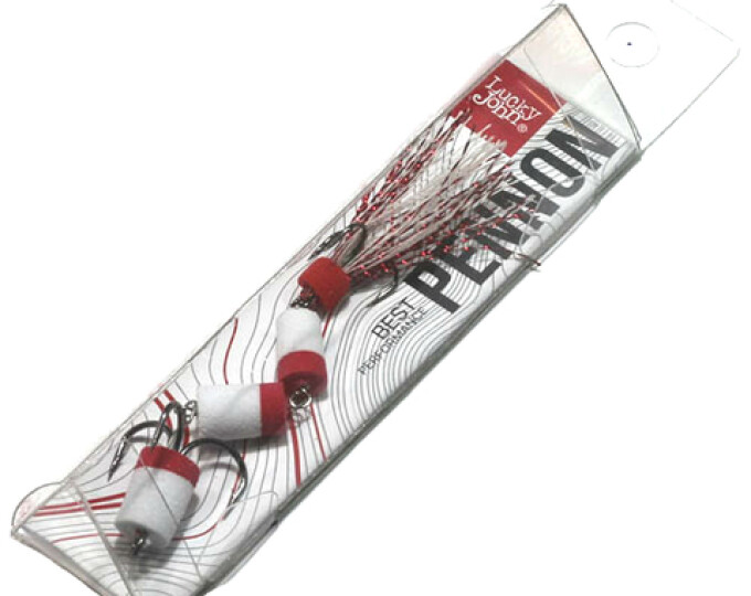 Приманка джиговая Lucky John PENNON 25 (белый/красный) - изображение 1 