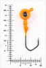 Джиг крашеный ШАР  8гр. (крючок VD-079 №1/0) (3шт.) цвет 03 (оранжевый) - изображение 3
