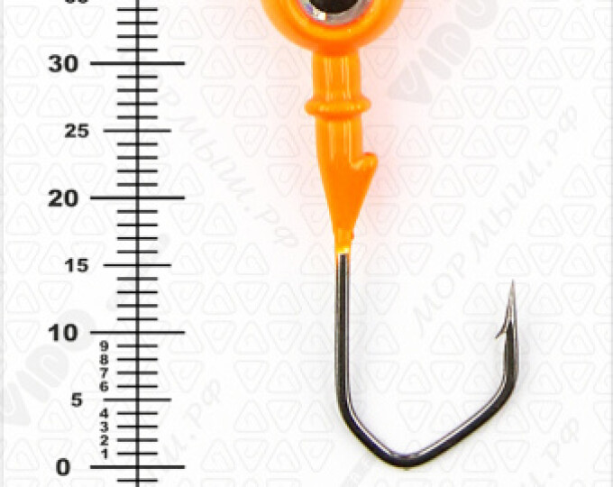 Джиг крашеный ШАР  8гр. (крючок VD-079 №1/0) (3шт.) цвет 03 (оранжевый) - изображение 3