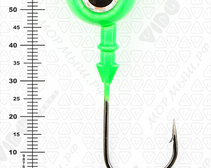 Джиг крашеный ШАР 48гр. (крючок VD-079 №5/0) (3шт.) цвет 07 (зеленый) - изображение 2