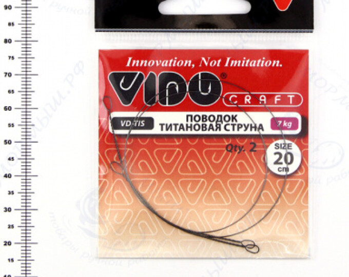Поводок (титановая струна) VD-TIS (20см, ф0,30мм, 7кг) (2шт.) - изображение 1 