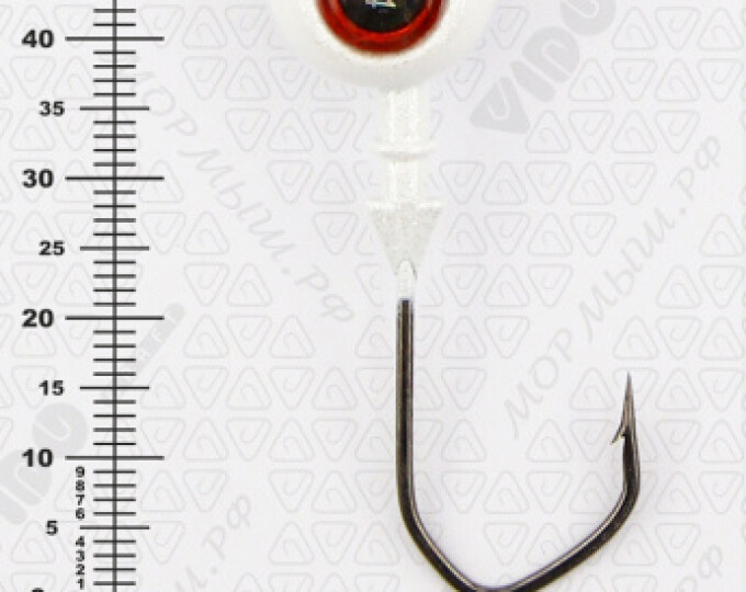 Джиг крашеный ШАР 24гр. (крючок VD-079 №3/0) (3шт.) цвет 05 (белый) - изображение 3
