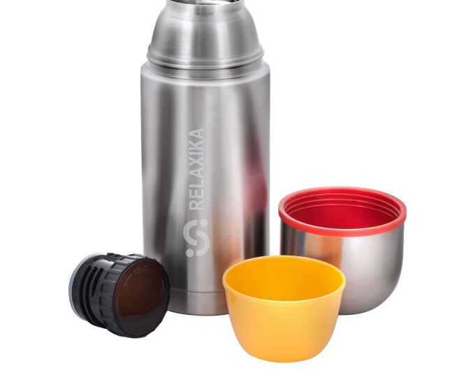 Термос Relaxika 102 (0,75л) 2 чашки, стальной - изображение 8