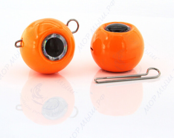 Груз крашеный ШАР (Чебурашка разборная) 16гр. цвет 03 (оранжевый) - изображение 1 