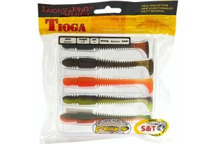 Виброхвост Lucky John Pro Series «TIOGA» 3,9in (10.00) цвет MIX2 (5шт.)