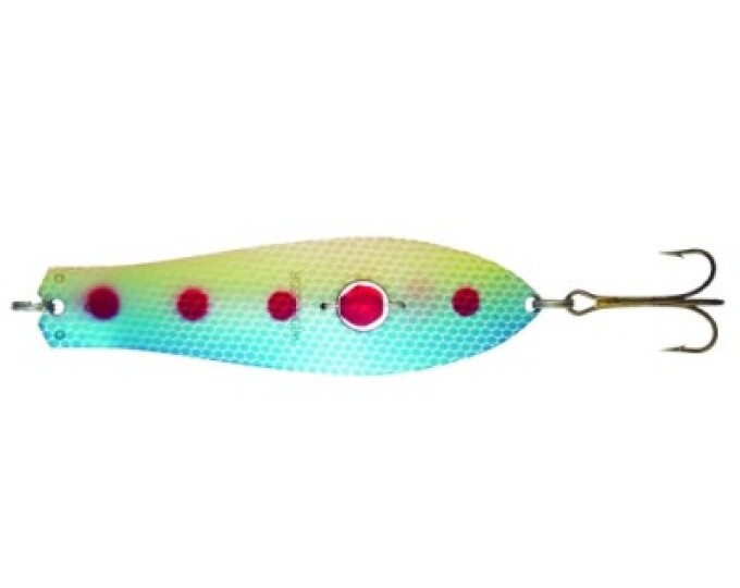 Блесна Kuusamo Professor 2 90/26 (бусинка) цвет Ye/R/BLU-R, UV - изображение 1 