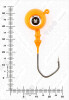 Джиг крашеный ШАР 26гр. (крючок VD-079 №3/0) (3шт.) цвет 03 (оранжевый) - изображение 3