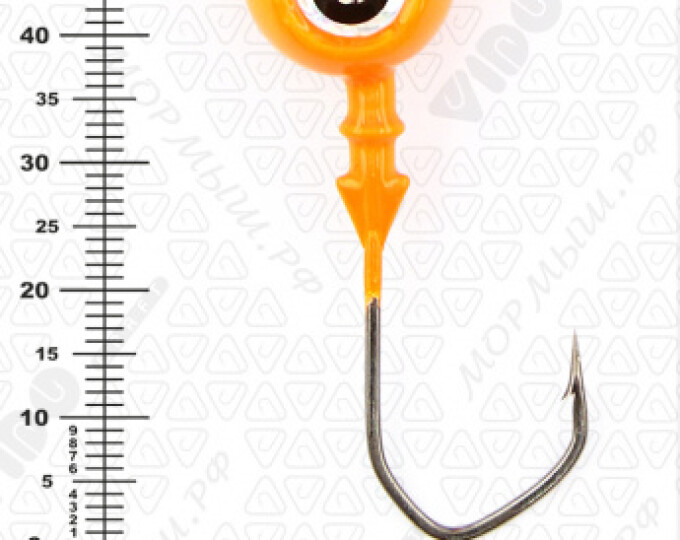 Джиг крашеный ШАР 26гр. (крючок VD-079 №3/0) (3шт.) цвет 03 (оранжевый) - изображение 3