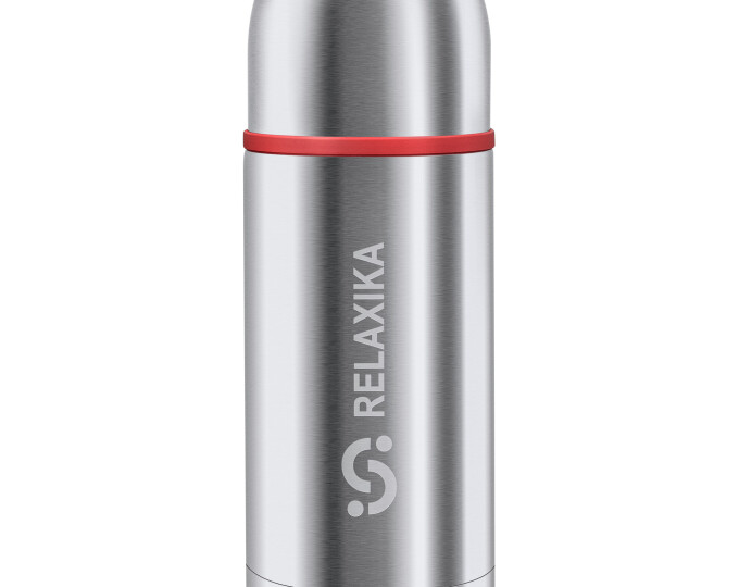 Термос Relaxika 102 (0,75л) 2 чашки, стальной - изображение 1