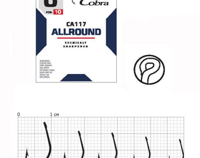 Крючки Cobra Allround FUNA (CA117) №08 (10шт.) - изображение 1 
