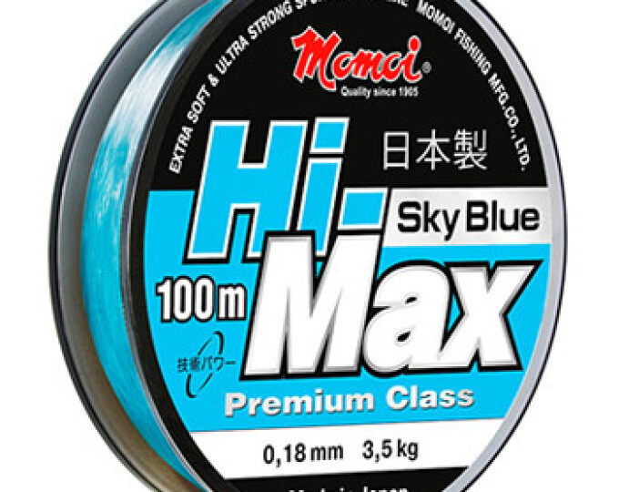 Леска Momoi Hi-Max Sky Blue 0,30мм 100м (9,0кг) - изображение 1 