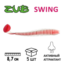 Приманка ZUB-SWING 87мм-5шт, (цвет 010) бело-красный