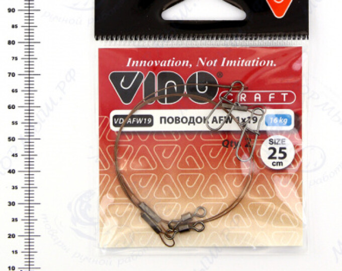 Поводок VD-AFW-1×19 (25см, ф0,36мм, 16кг) (2шт.) - изображение 1 