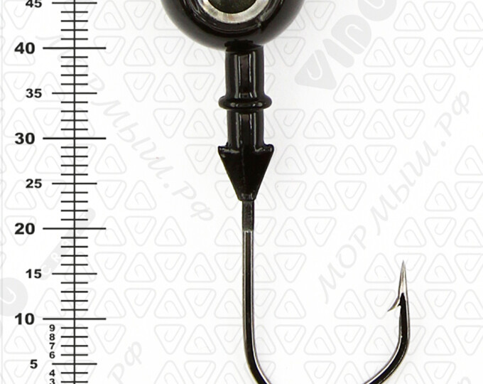 Джиг крашеный ШАР 30гр. (крючок VD-079 №4/0) (3шт.) цвет 04 (черный) - изображение 4