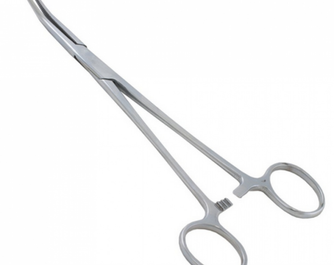 Зажим-корнцанг изогнутый (L-180мм, нержавеющая сталь) - изображение 1 