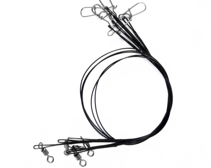 Поводок стальной Namazu Leader 1×7 Nylon Coated Black (15/20/25/30см) - изображение 1 