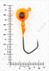 Джиг крашеный ШАР 14гр. (крючок VD-079 №2/0) (3шт.) цвет 03 (оранжевый) - изображение 3
