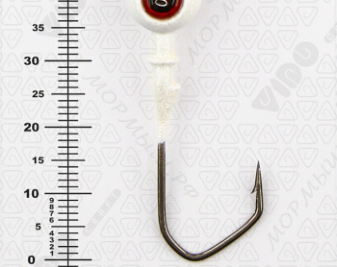 Джиг крашеный ШАР 10гр. (крючок VD-079 №2/0) (3шт.) цвет 05 (белый) - изображение 3