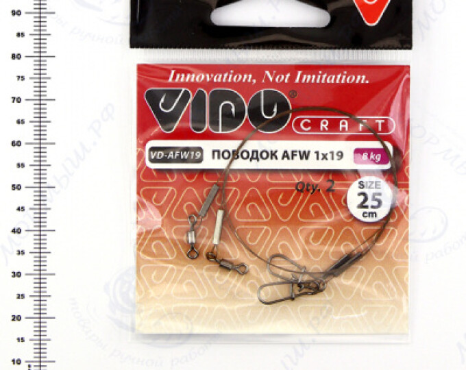 Поводок VD-AFW-1×19 (25см, ф0,25мм, 8кг) (2шт.) - изображение 1 