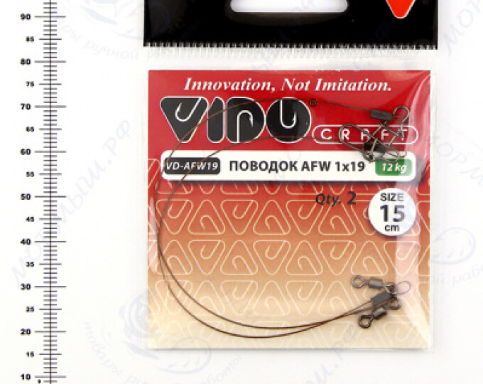 Поводок VD-AFW-1×19 (15см, ф0,30мм, 12кг) (2шт.) - изображение 1 
