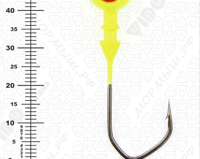 Джиг крашеный ШАР 12гр. (крючок VD-079 №3/0) (3шт.) цвет 02 (желтый) - изображение 3