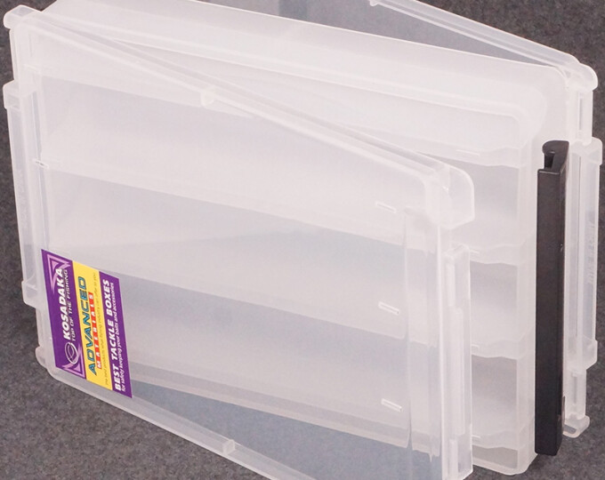 Коробка Kosadaka TB-S61B для воблеров, двусторонняя, продольные секции (205х145х50мм) Clear - изображение 3