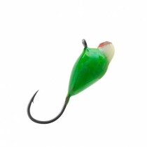 Мормышка вольфрамовая КАПЛЯ с ушком (обмазка с камнем) 3,2мм *Green