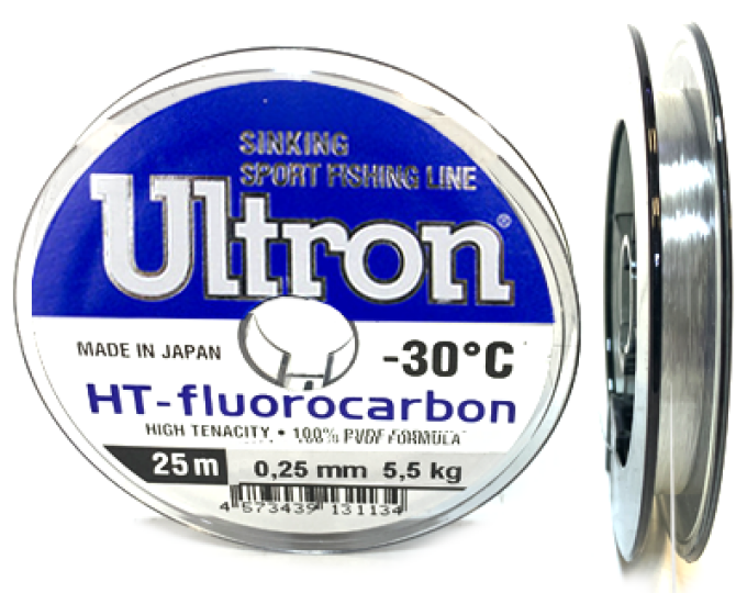 Леска Ultron Fluorocarbon 0,45мм (14,0кг) 25м (прозрачная) (5шт.) - изображение 1 