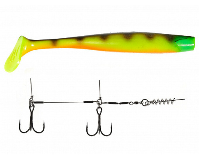 Виброхвост Lucky John 3D Series BBS GIANT KUBIRA SWIM SHAD 9,0in (22.86) /PG30 (1шт.) + Stinger L - изображение 1 