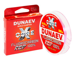 Леска DUNAEV Fluorocarbon RED 100м,  0,148мм