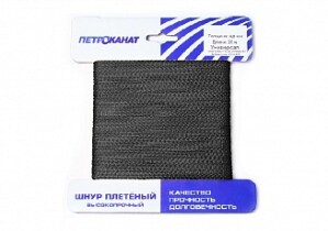 Шнур плетёный UNI-CORD (УНИВЕРСАЛ) 6,0мм 20м (черный) еврокарточка