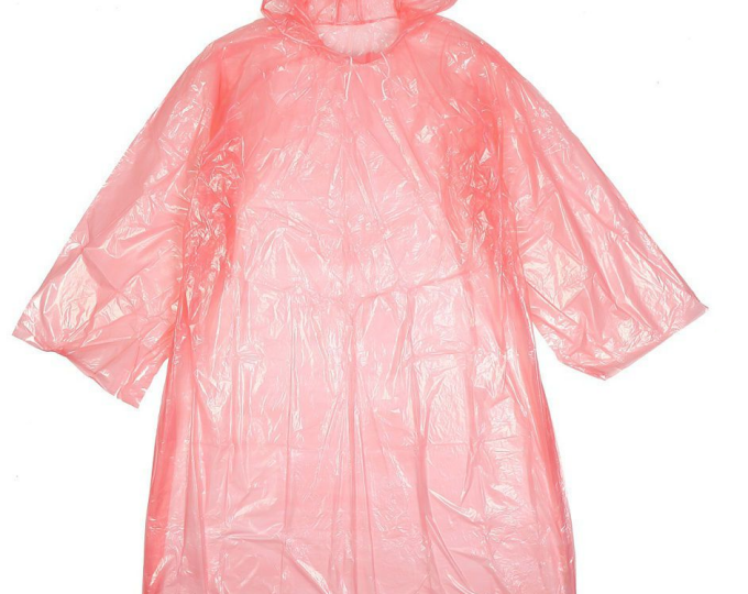 Дождевик подростковый полиэт. на кнопке с капюшоном - изображение 1 