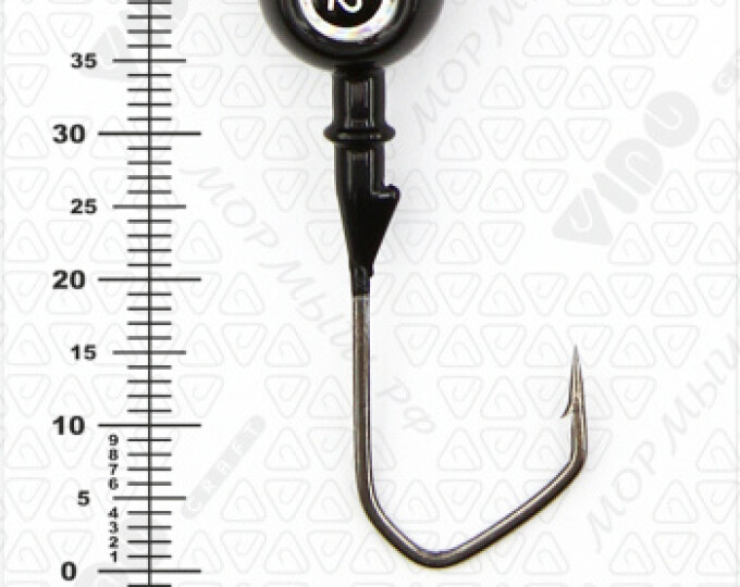 Джиг крашеный ШАР 12гр. (крючок VD-079 №2/0) (3шт.) цвет 04 (черный) - изображение 3