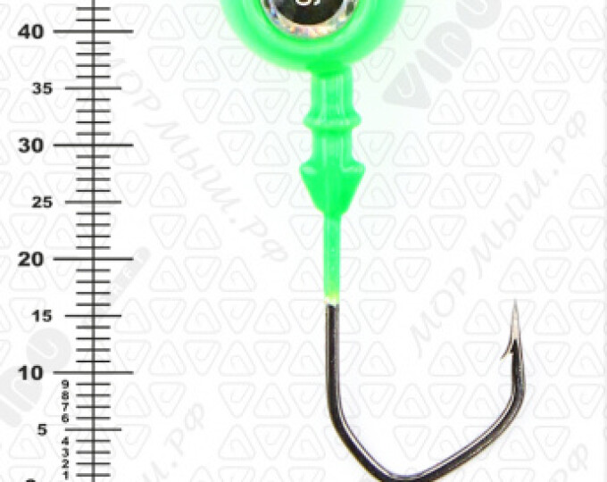 Джиг крашеный ШАР 26гр. (крючок VD-079 №3/0) (3шт.) цвет 07 (зеленый) - изображение 3