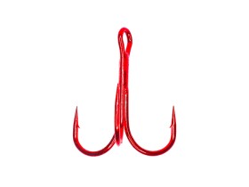 Крючок тройной «Сезон Рыбалки» (с круглым поддевом) №08 RED (9шт.)