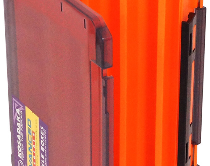 Коробка Kosadaka TB-S61A для воблеров, двусторонняя, продольные секции (255х195х60мм) Orange - изображение 2