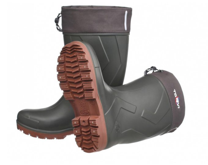 Сапоги из ЭВА Torvi -40°С с шипами (ПУ подошва, меховой вкладыш, цвет олива) р.43 - изображение 1