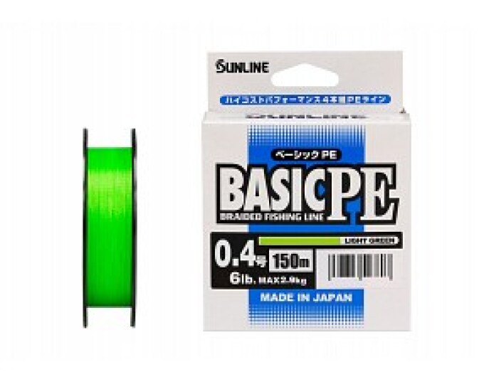 Плетеный шнур Sunline BASIC PEx4 Light Green 150m #0.4/6lb (0.108mm) - изображение 1 