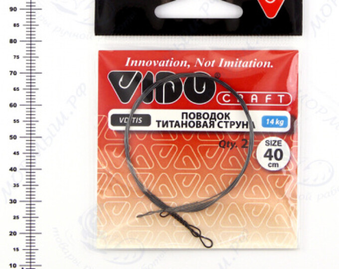 Поводок (титановая струна) VD-TIS (40см, ф0,40мм, 14кг) (2шт.) - изображение 1 