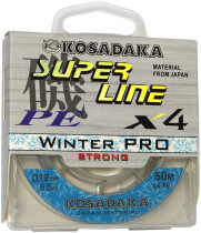 Леска плетеная Kosadaka Super Line PE X4 Winter PRO Clear 50м 0,08мм (4,9кг)