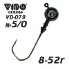 Джиг крашеный ШАР 36гр. (крючок VD-079 №5/0) (3шт.) цвет 04 (черный) - изображение 1 