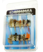 Набор Kosadaka сухих мушек и нимф FS-8 Medium size (10шт.)