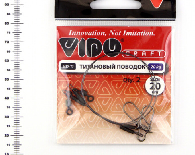 Поводок (титан) VD-Ti (20см, ф0,45мм, 20кг) (2шт.) - изображение 1