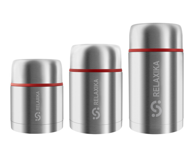 Термос для еды Relaxika 301 в термочехле (0,7л) стальной - изображение 3