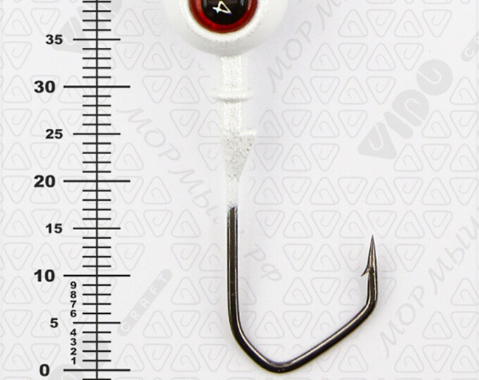 Джиг крашеный ШАР 14гр. (крючок VD-079 №2/0) (3шт.) цвет 05 (белый) - изображение 3