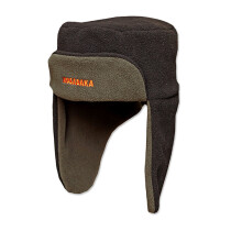 Шапка-ушанка Kosadaka Polar (верх флис чёрный, подкладка хаки)