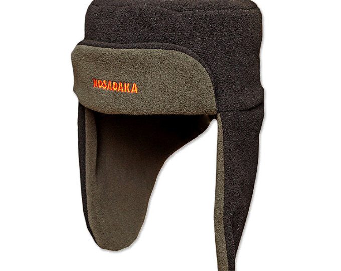Шапка-ушанка Kosadaka Polar (верх флис чёрный, подкладка хаки) - изображение 1