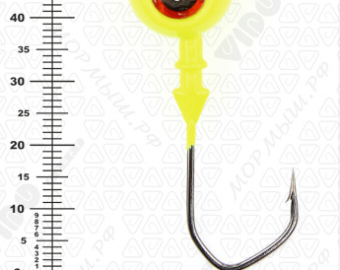 Джиг крашеный ШАР 26гр. (крючок VD-079 №3/0) (3шт.) цвет 02 (желтый) - изображение 3